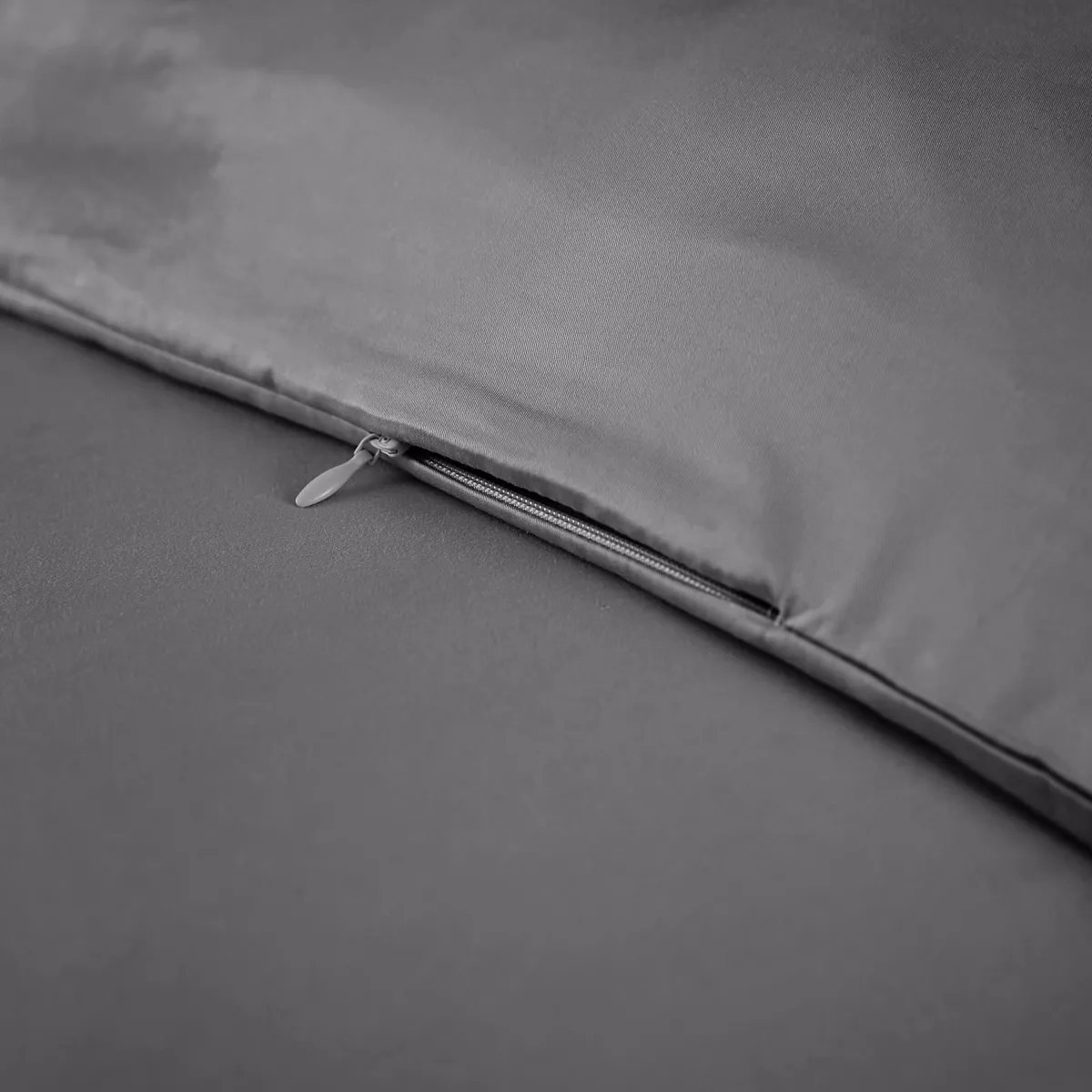 Funda nórdica en satén de bambú (260 cm) Salomé Gris granito