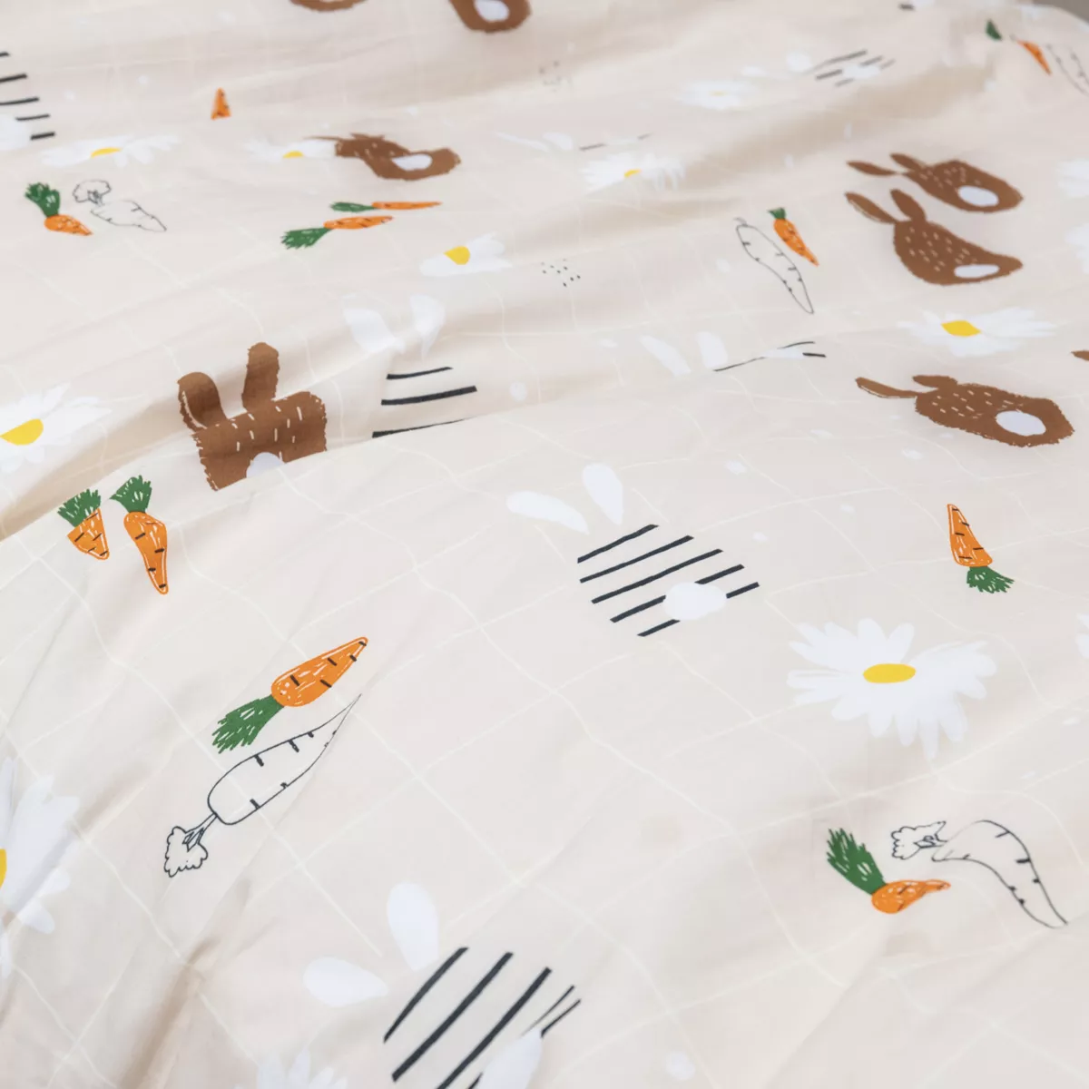 Dekbedovertrek en twee kussenslopen katoen (240 x 220 cm) Pompon Bruin