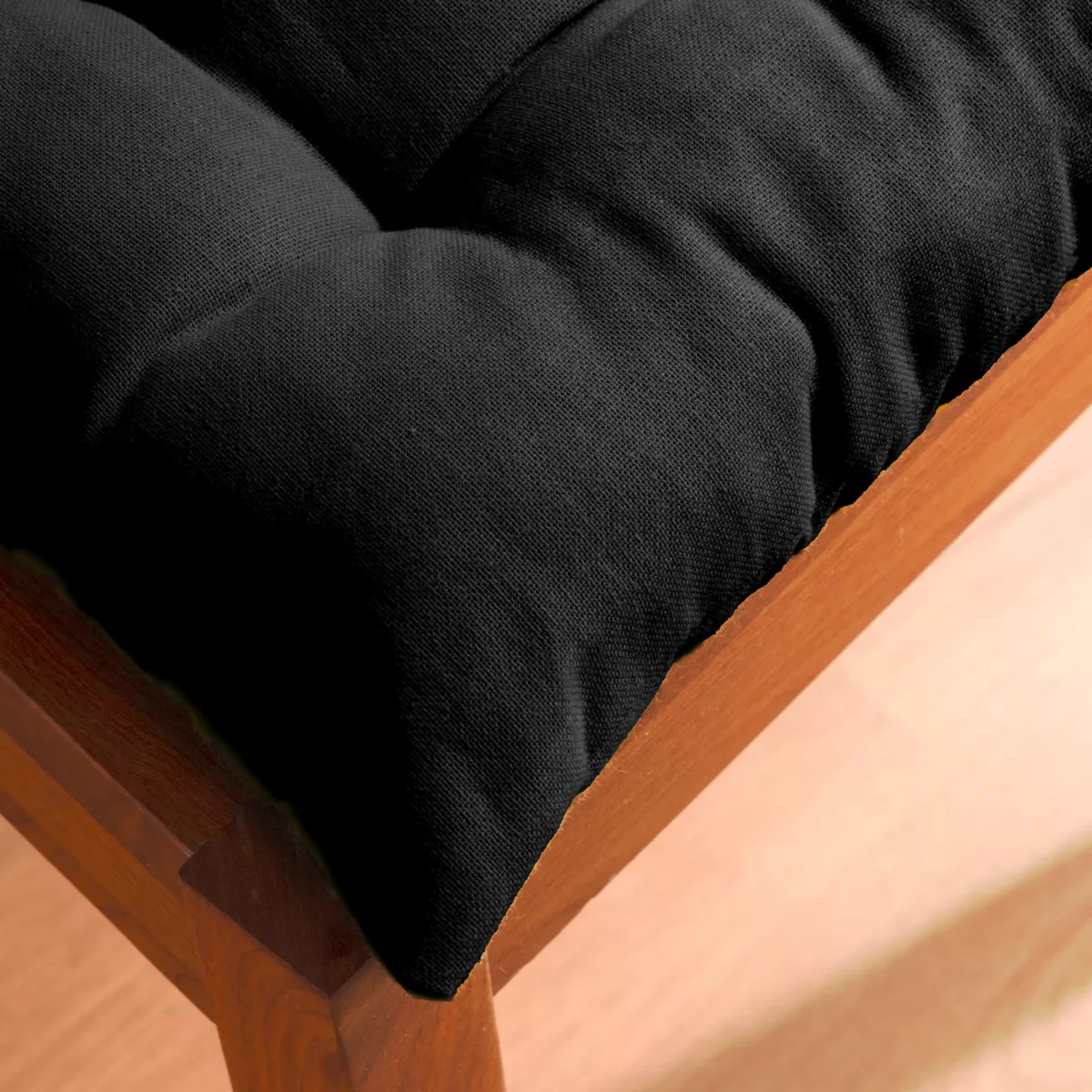 Coussin de chaise carré coton (40 x 40 cm) Pixel Noir