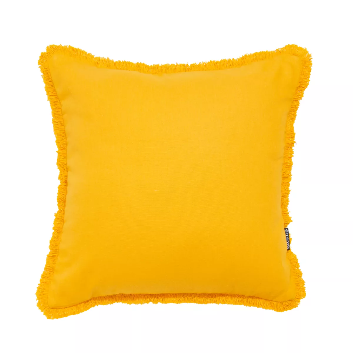 Cojín cuadrado en algodón (45 x 45 cm) Pixel con flecos amarillo mostaza