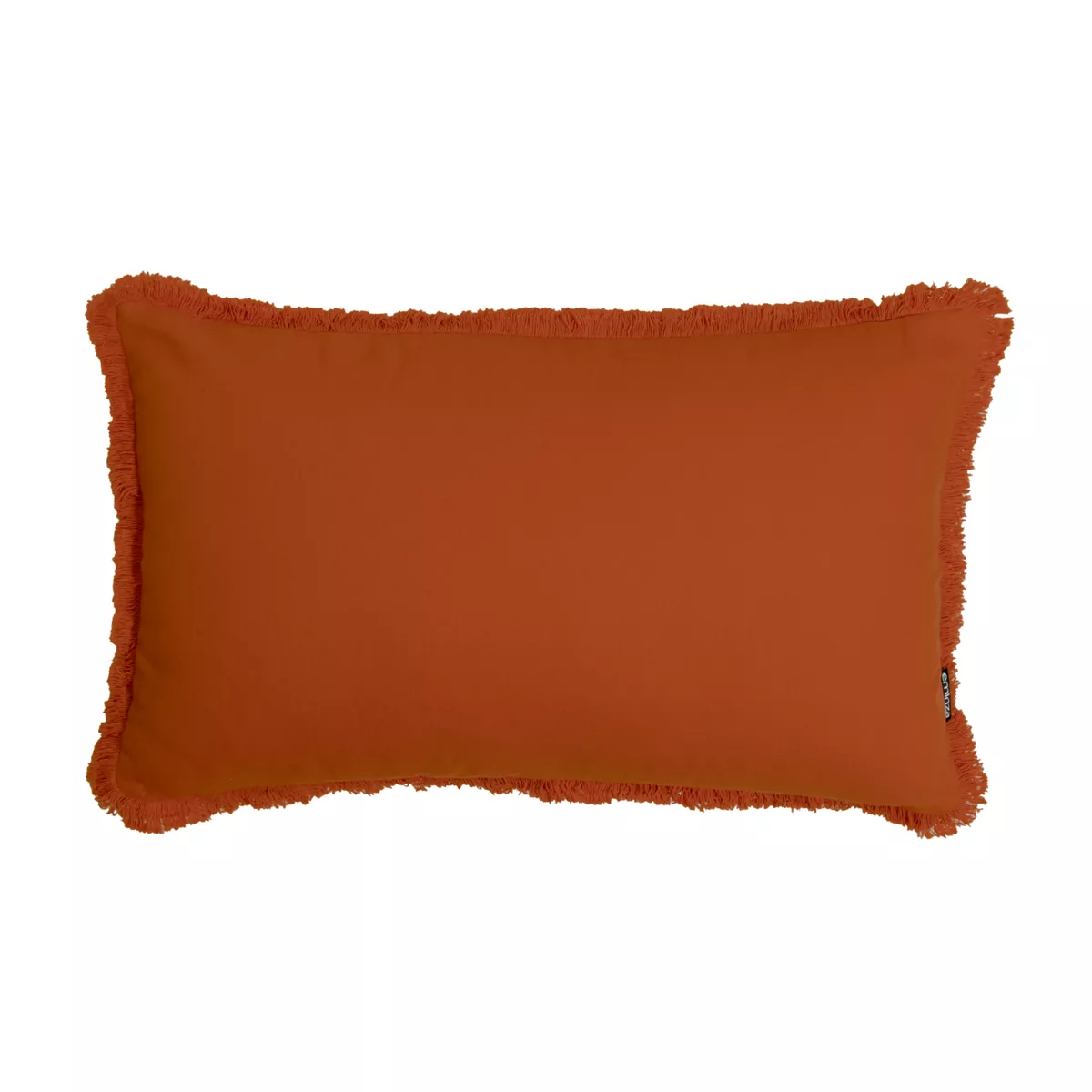 Coussin rectangulaire coton (40 x 60 cm) Pixel franges Terracotta