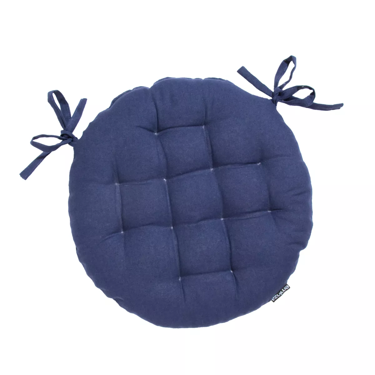 Cuscino rotondo in cotone per sedia (40 cm) Pixel Blu marino