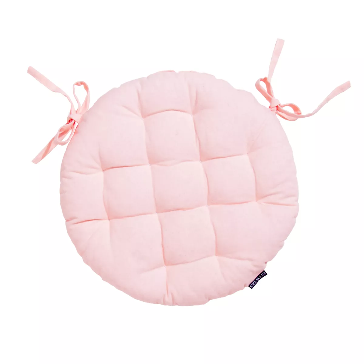Coussin de chaise rond coton (40 cm) Pixel Rose poudré