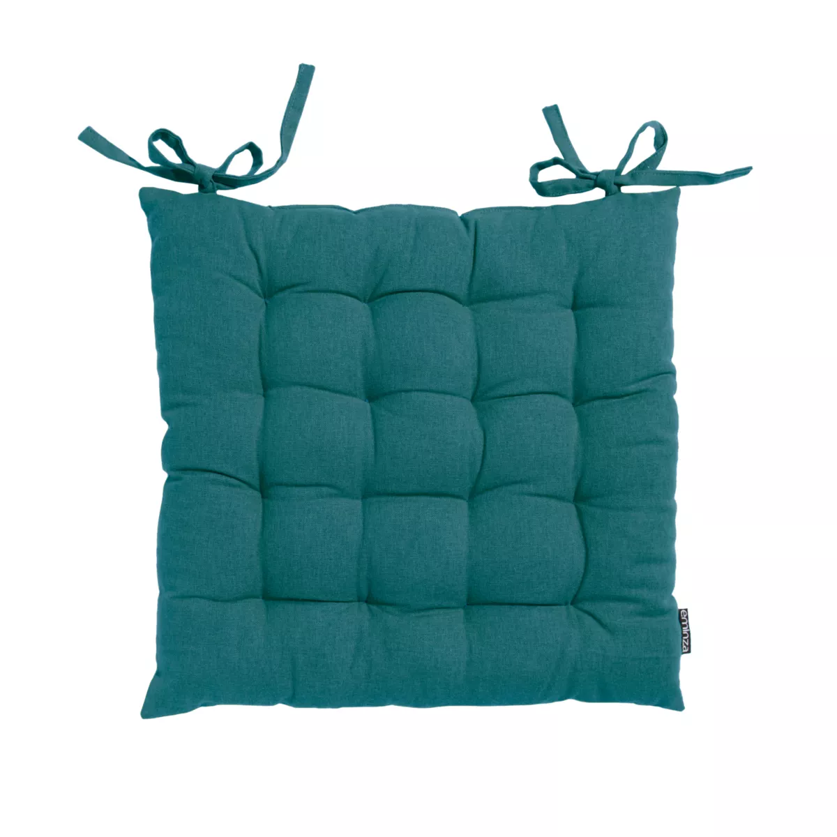Coussin de chaise carré coton (40 x 40 cm) Pixel Bleu canard