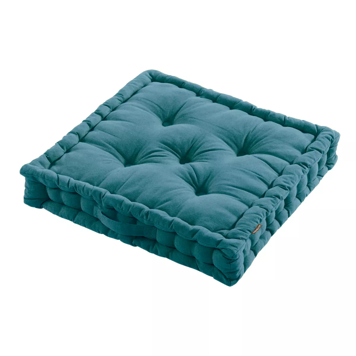 Coussin de sol coton (60 x 60 cm) Pixel Bleu canard