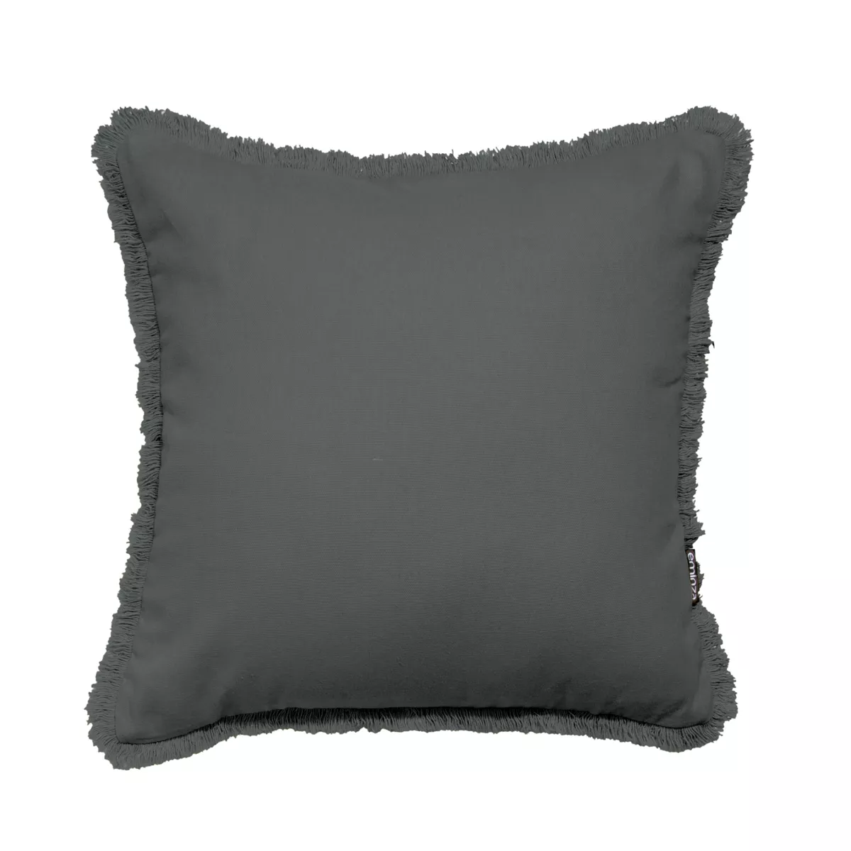 Cuscino quadrato in cotone (45 x 45 cm) Pixel frange Grigio antracite