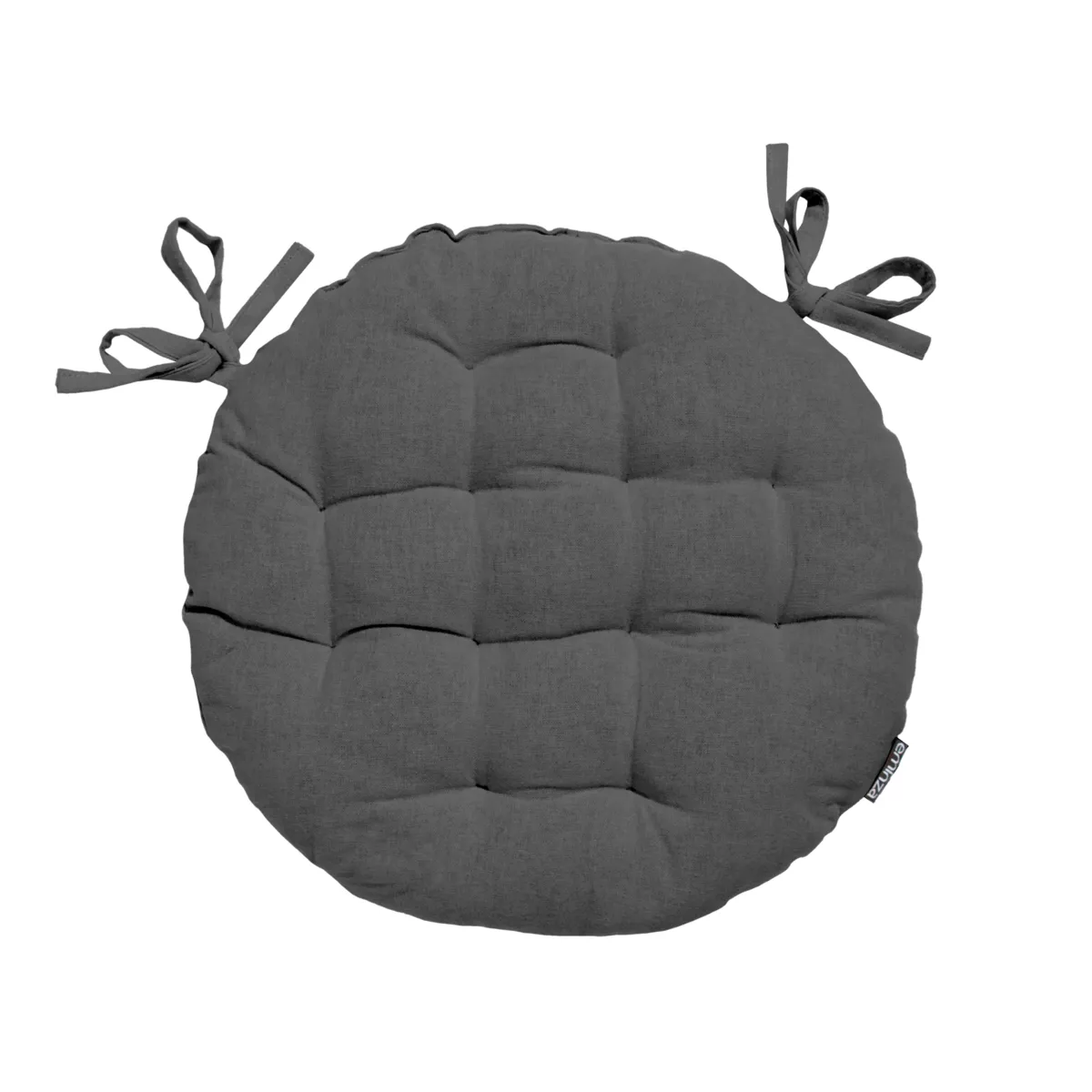 Cojín redondo en algodón para silla (40 cm) Pixel Gris antracita