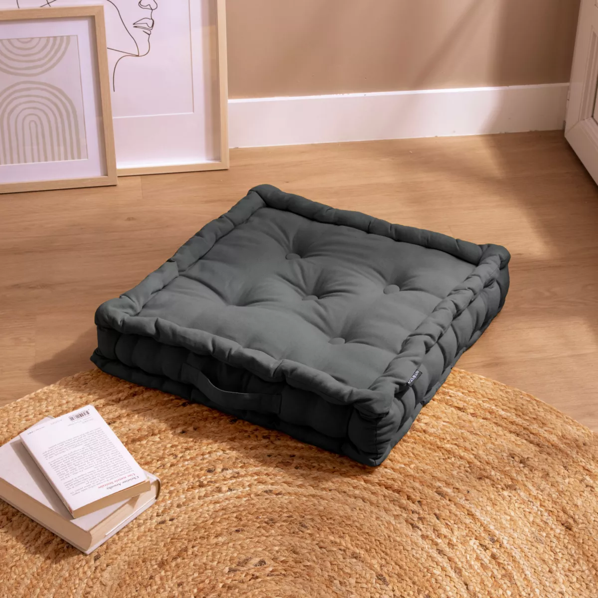 Cuscino da pavimento (50 x H10 cm) Pixel Grigio antracite