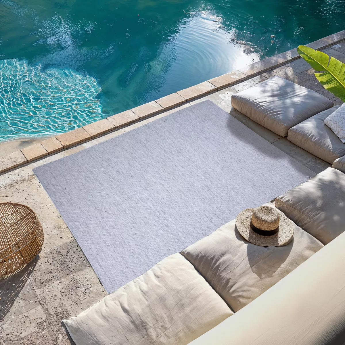 Tapis d'extérieur (120 x 170 cm) Léo Gris chiné 1