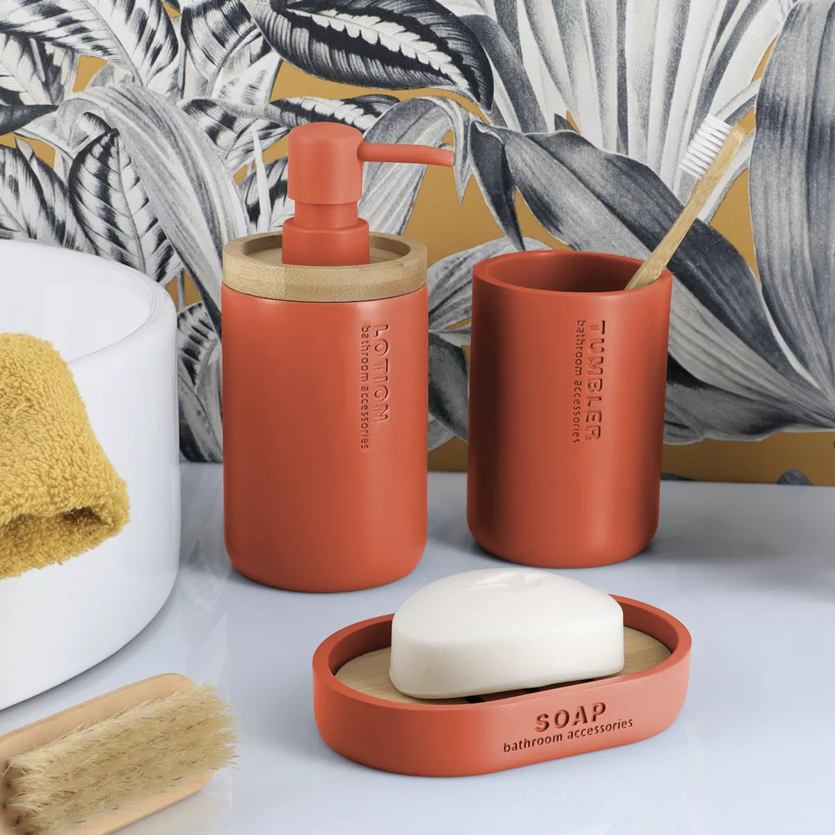 Set de accesorios de baño Purebamboo Terracota