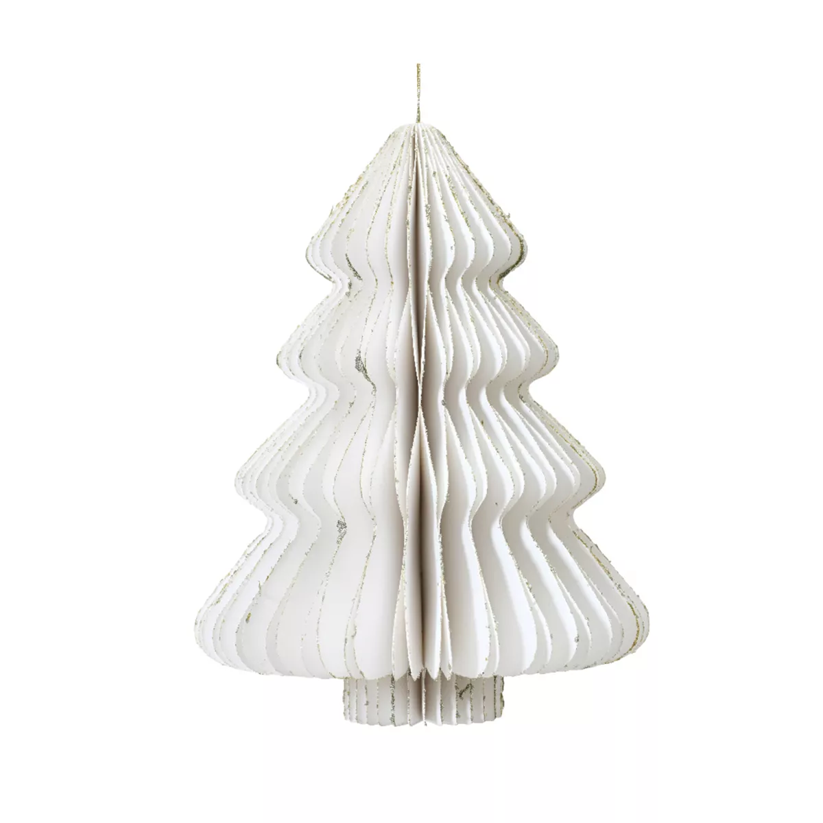 Albero di Natale di carta da appendere (H40 cm) Chiusura magnetica Bianco