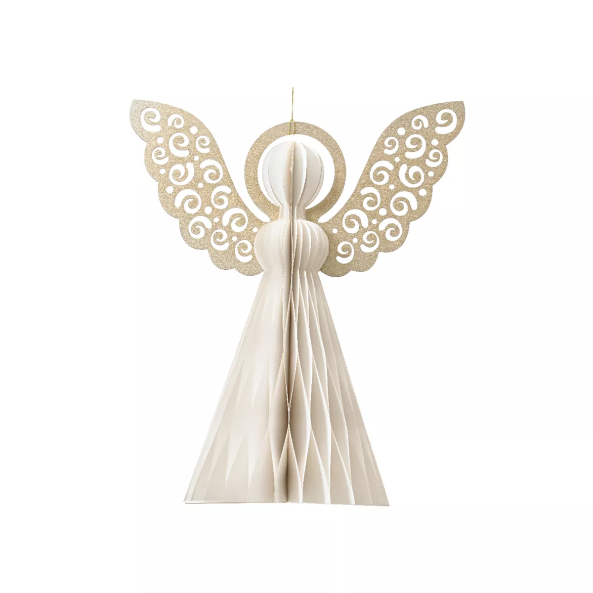 Papieren engel om op te hangen (H15 cm) Magnetische sluiting Wit