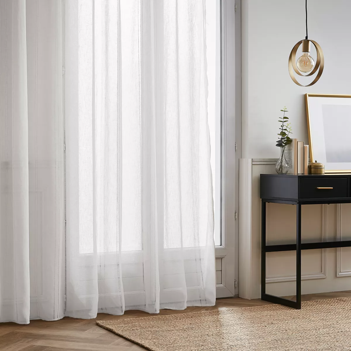 Visillo con ojales (280 x 240 cm) Léontine Blanco