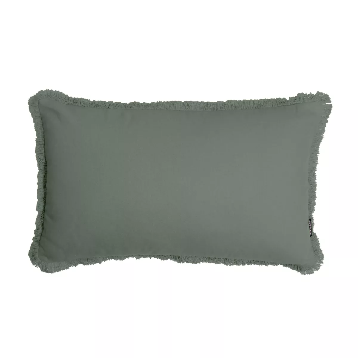 Cuscino rettangolare in cotone (40 x 60 cm) Pixel con frange Verde cachi