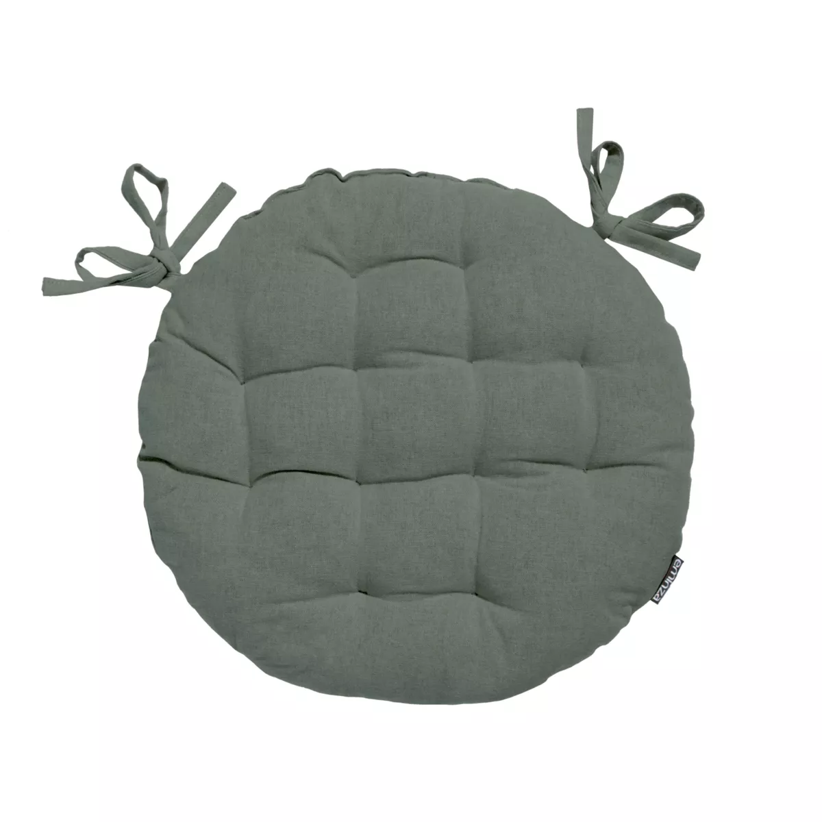 Coussin de chaise rond coton (40 cm) Pixel Vert kaki
