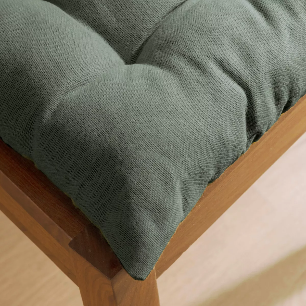 Coussin de chaise carré coton (40 x 40 cm) Pixel Vert kaki