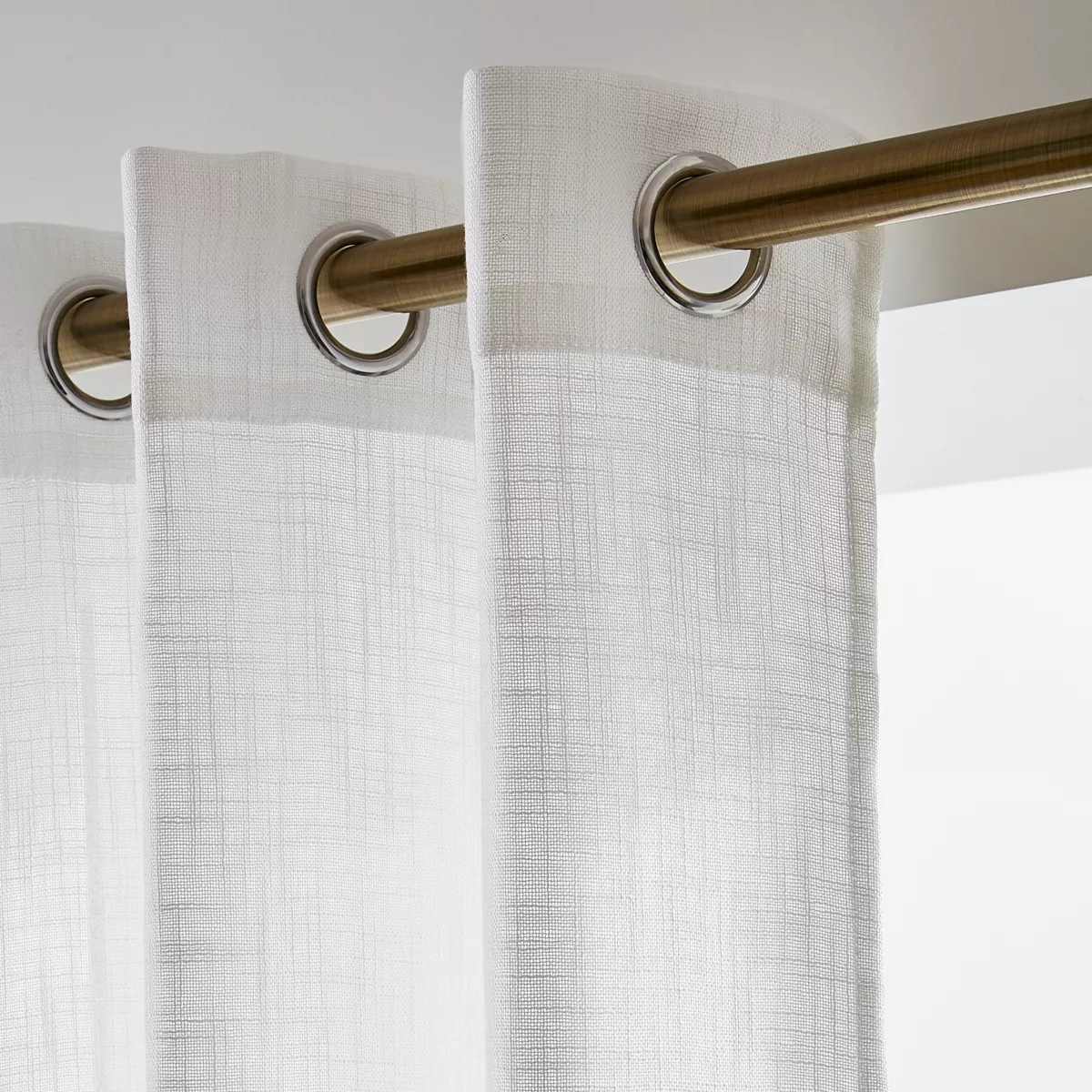 Voilage œillets effet lin (140 x 280 cm) Robin Blanc