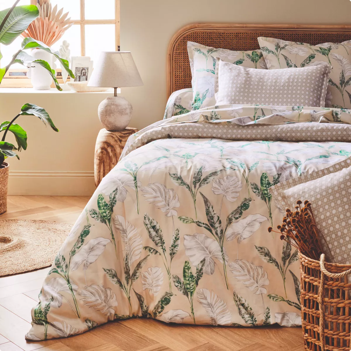 Federa cuscino letto rettangolare in raso di cotone (50 x 70 cm) Viaggio Verde