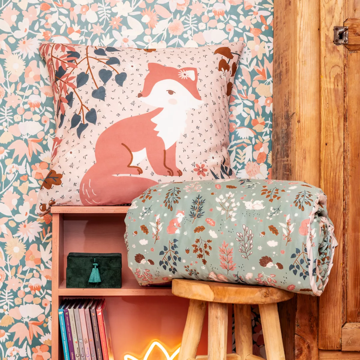 Dekbedovertrek met één kussensloop katoen (140 x 200 cm) Tamia Meerkleurig