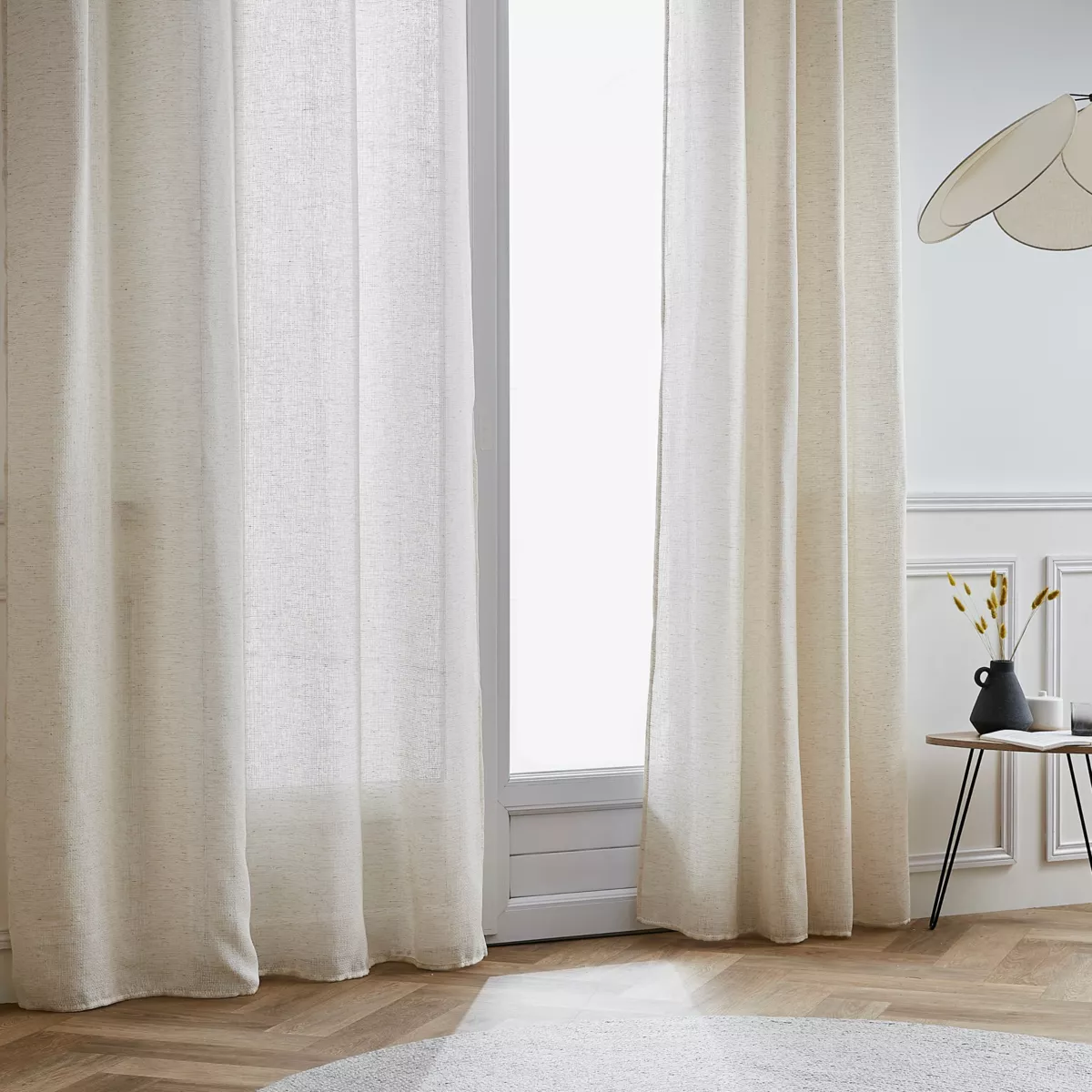 Gardine Leinen-Optik Stangendurchzug (140 x 240 cm) Luca Beige