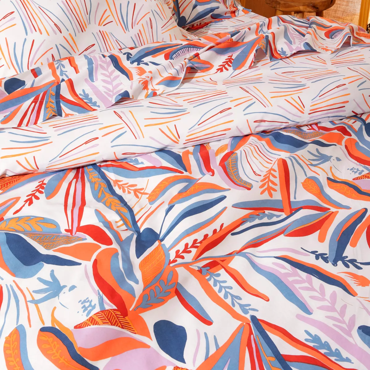 Copripiumino in cotone (260 x 240 cm) Pappagallo Salsa Multicolore