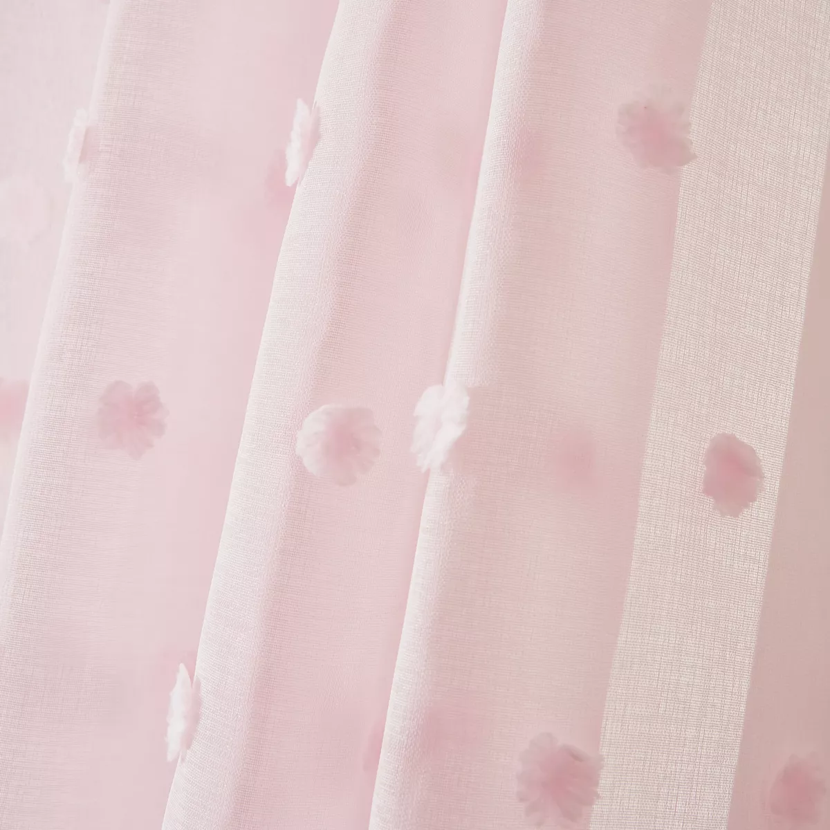 Voilage oeillets pompons (140 x 280 cm) Emie Rose
