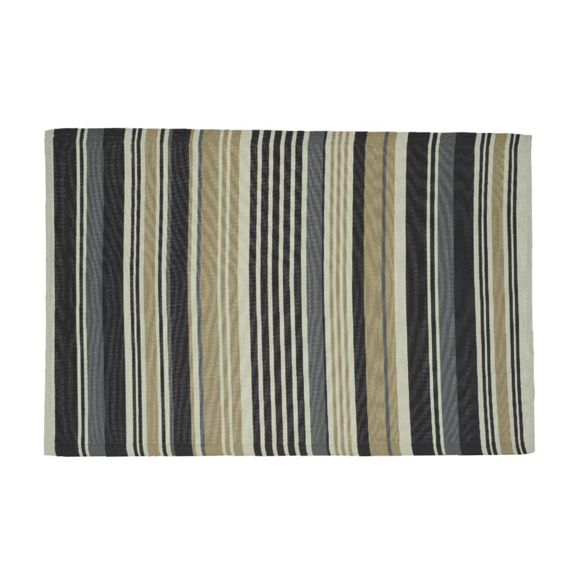 Tapis d'extérieur rectangulaire (180 x 120 cm) rayures Madrid - Gris