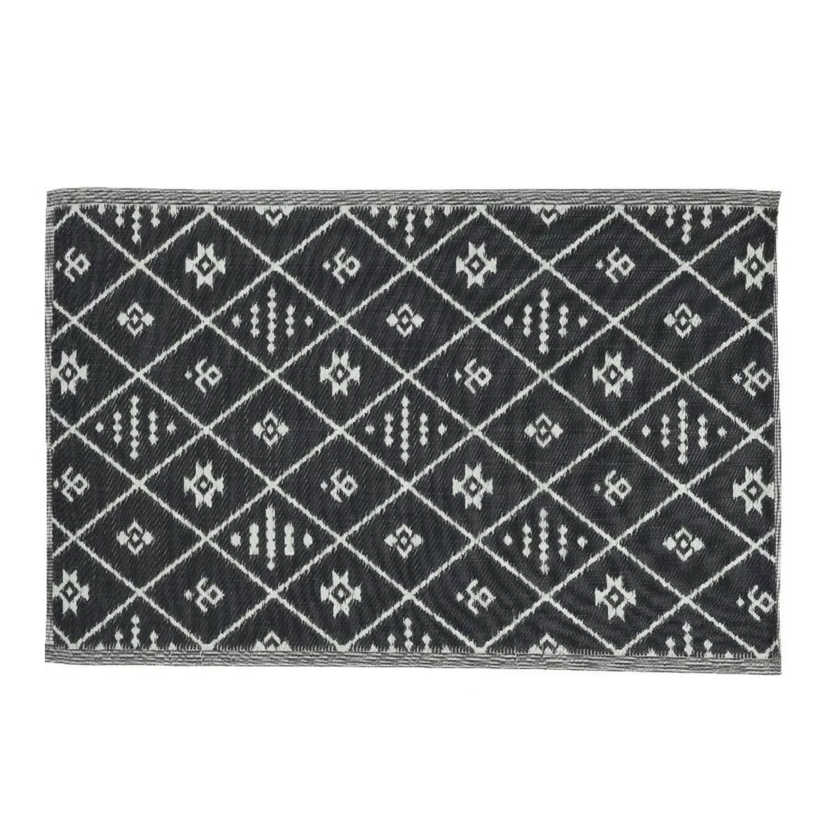 Tapis d'extérieur rectangulaire (180 x 120 cm) Inca Noir