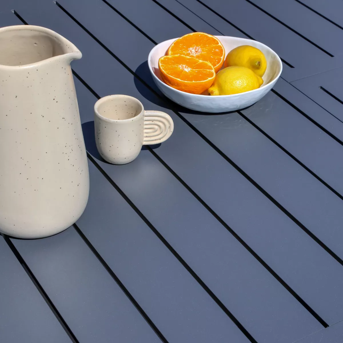 Gartentisch ausziehbar Aluminium - bis zu 10 Pers. (286 x 100 cm) Portofino - Anthrazitgrau