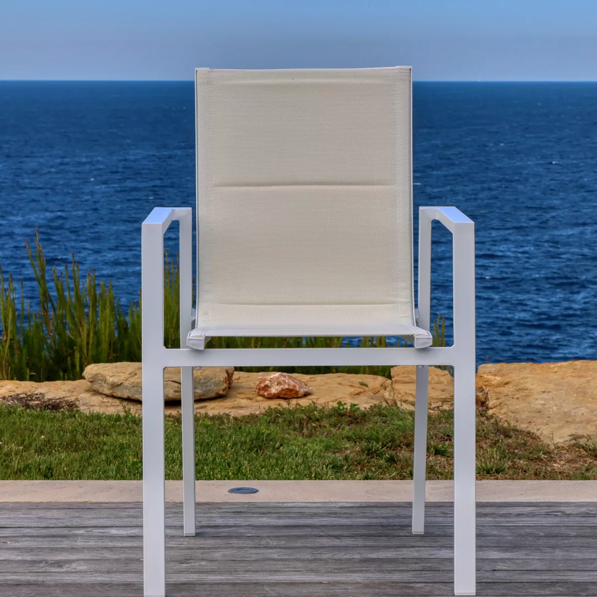 Stapelbarer Gartenstuhl Portofino Aluminium - Weiß