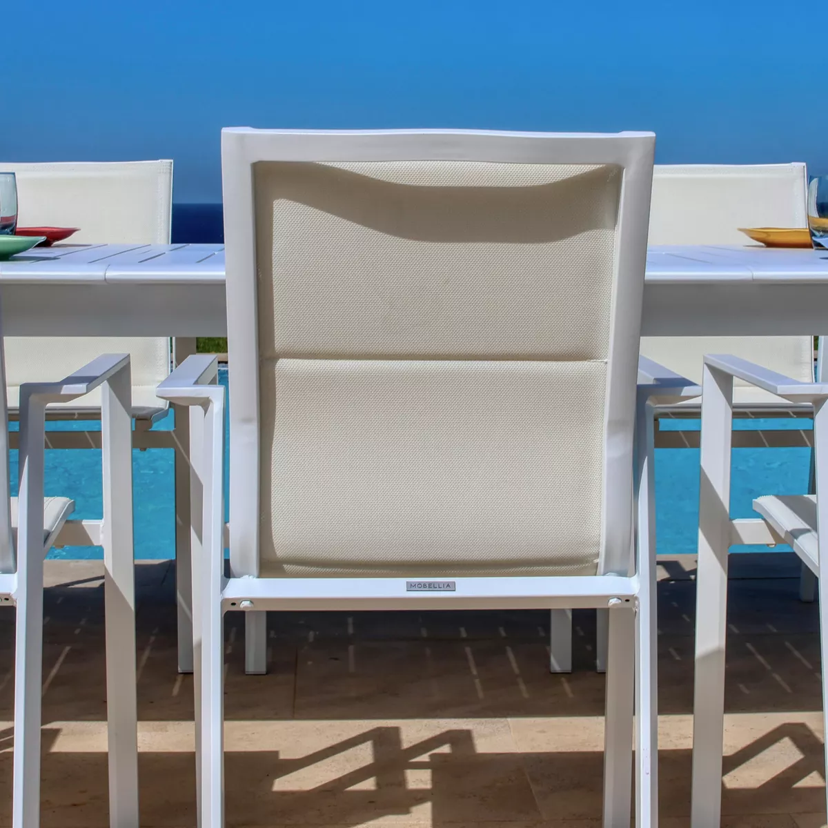 Stapelbarer Gartenstuhl Portofino Aluminium - Weiß