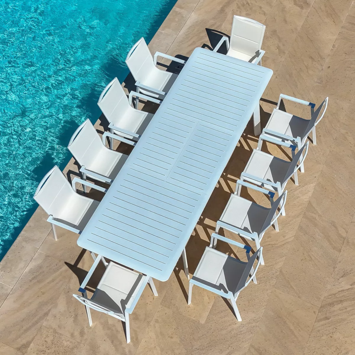 Stapelbarer Gartenstuhl Portofino Aluminium - Weiß