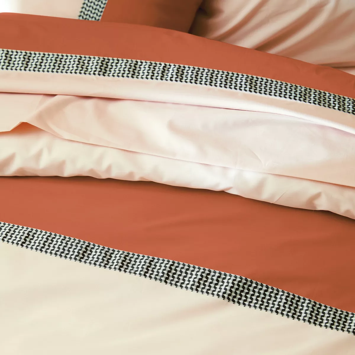 Federa cuscino letto rettangolare percalle di cotone (50 x 70 cm) Macassar Cognac