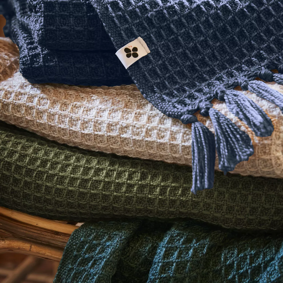 Plaid divano materiale riciclato (180 x 220 cm) Gabin Blu notte