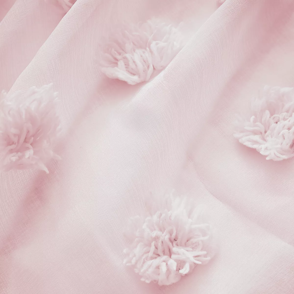Tenda trasparente con occhielli e pompon (280 x 240 cm) Suzie Rose