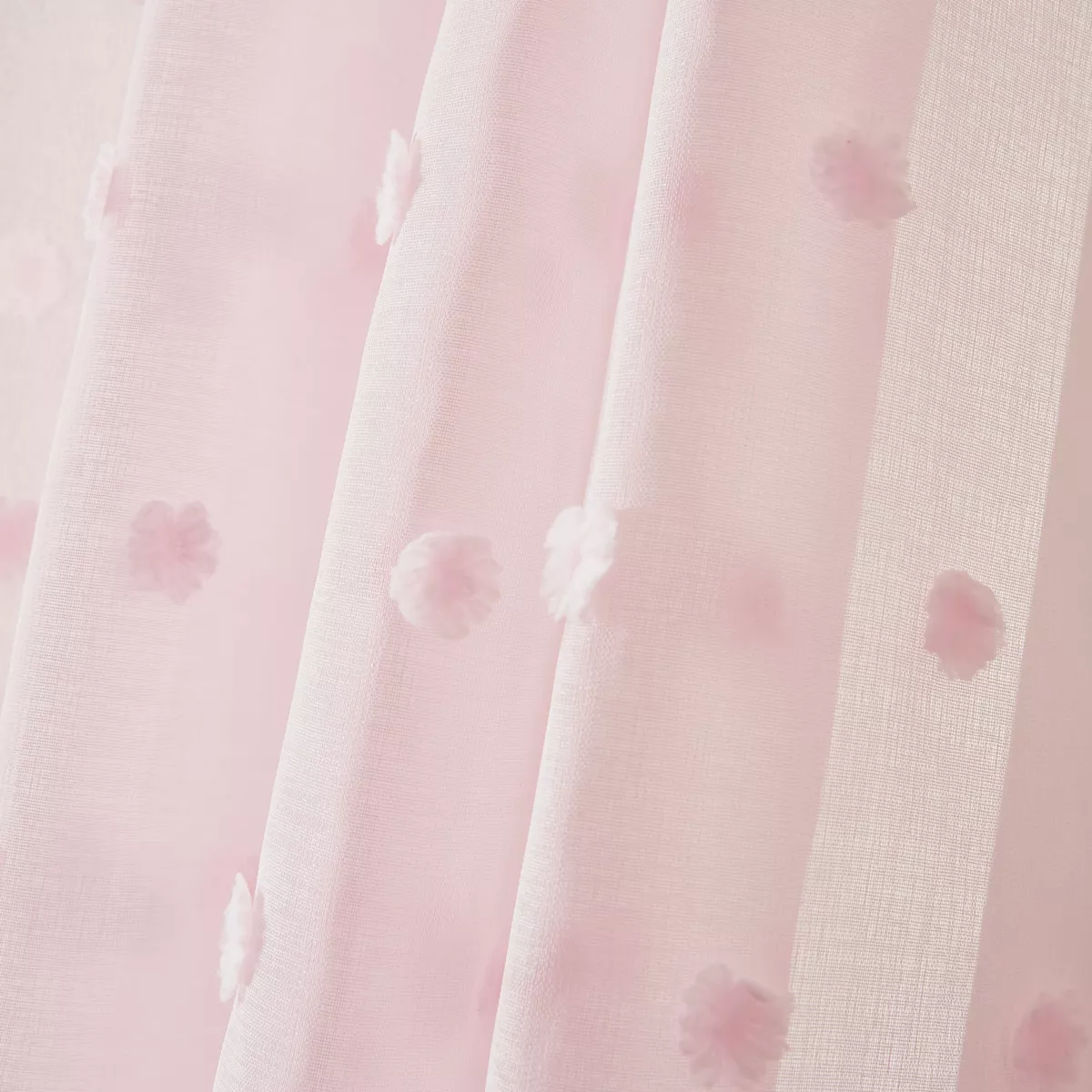 Gardine mit Ösen & Pompons (140 x 240 cm) Emie Rosa