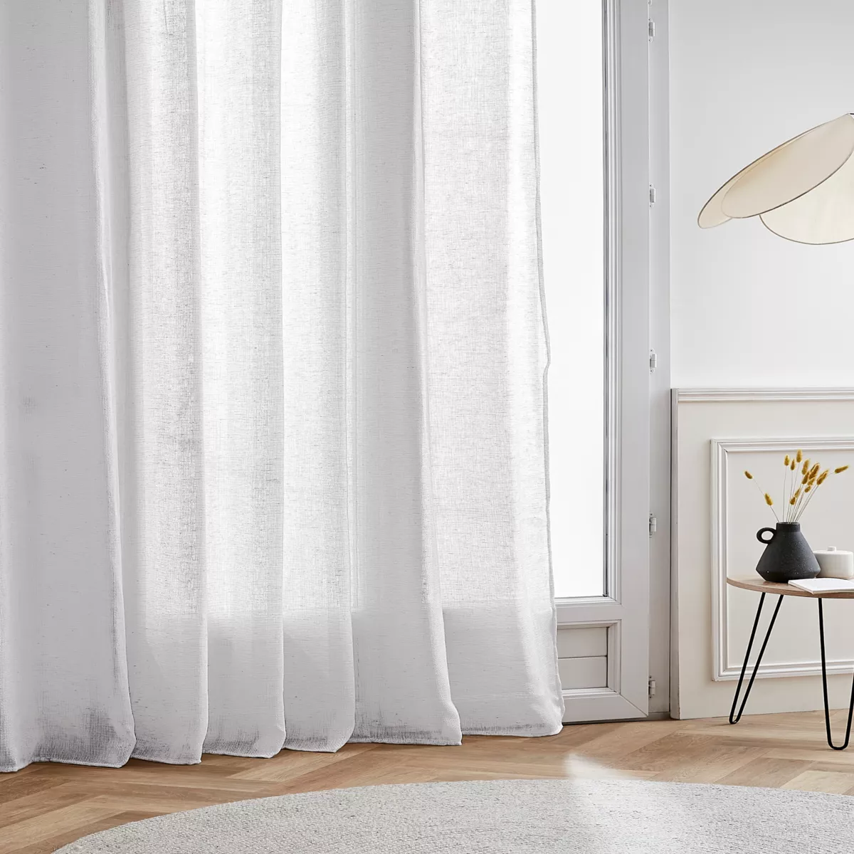Visillo con ojales efecto lino (280 x 240 cm) Luca Blanco
