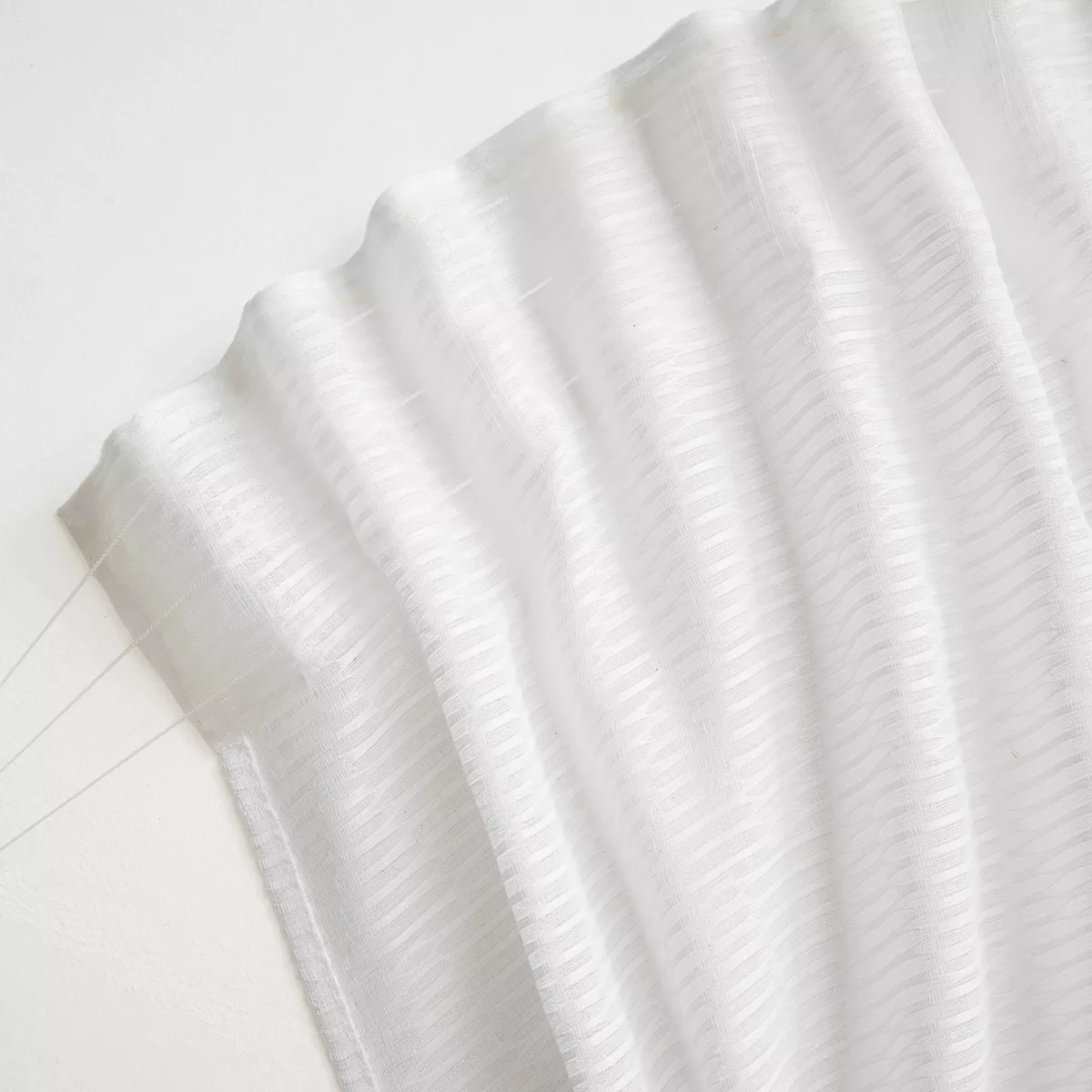 Tenda trasparente con nastri arricciati (140 x 240 cm) Maël Bianco