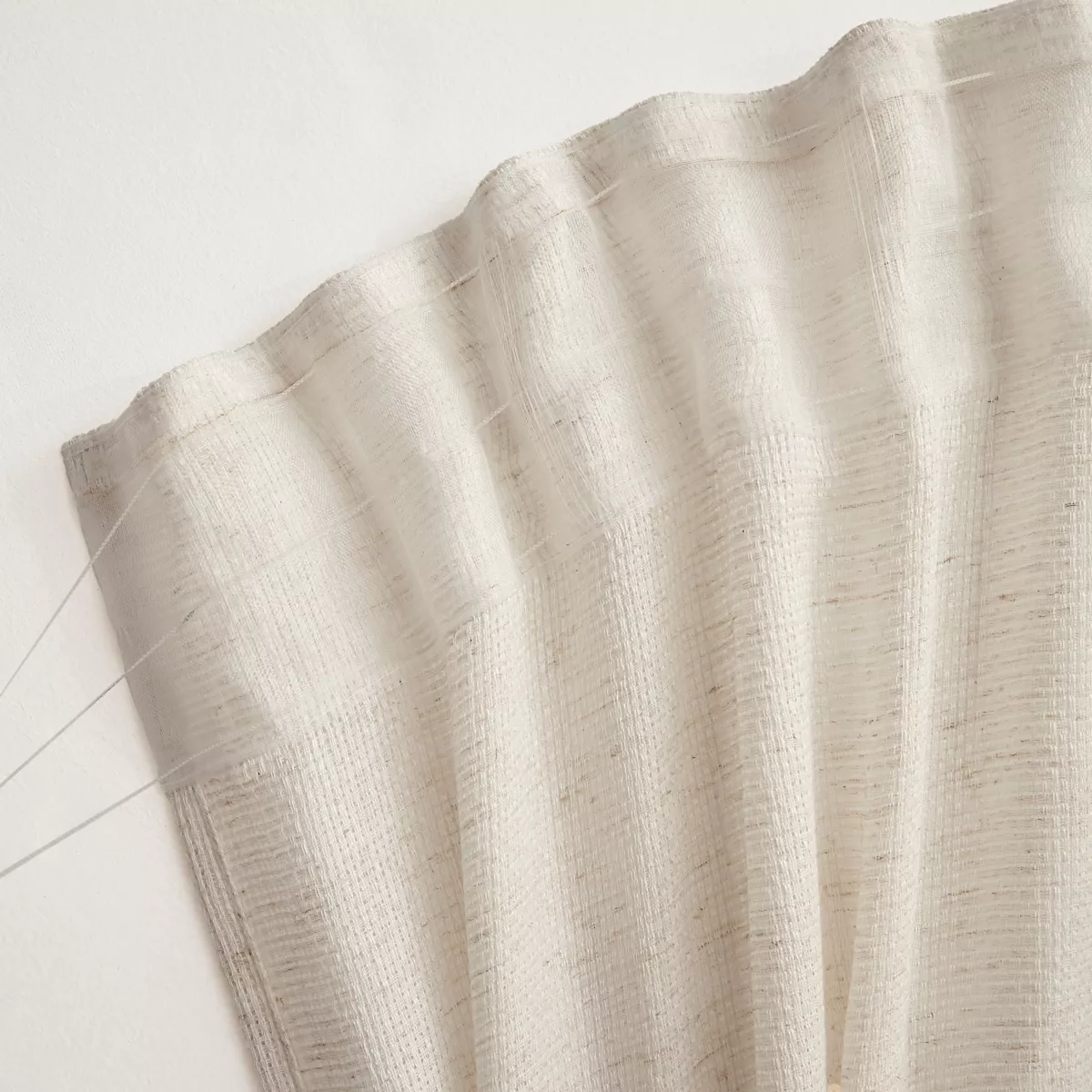 Tenda trasparente con nastri arricciati effetto lino (140 x 240 cm) Luca Beige