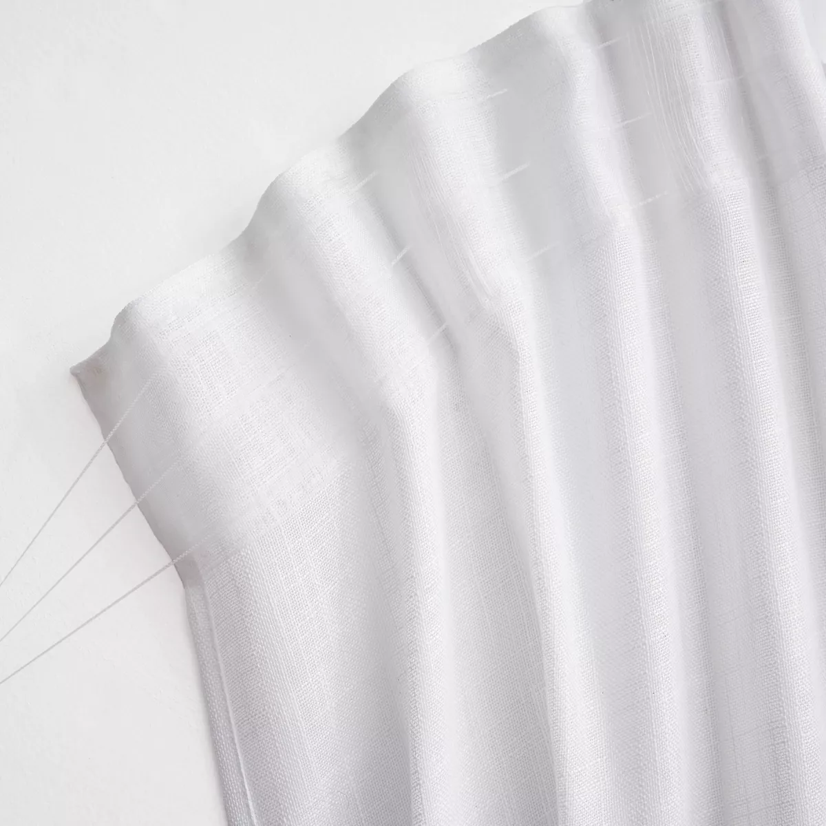 Voilage galon fronceur effet lin (140 x 240 cm) Robin Blanc