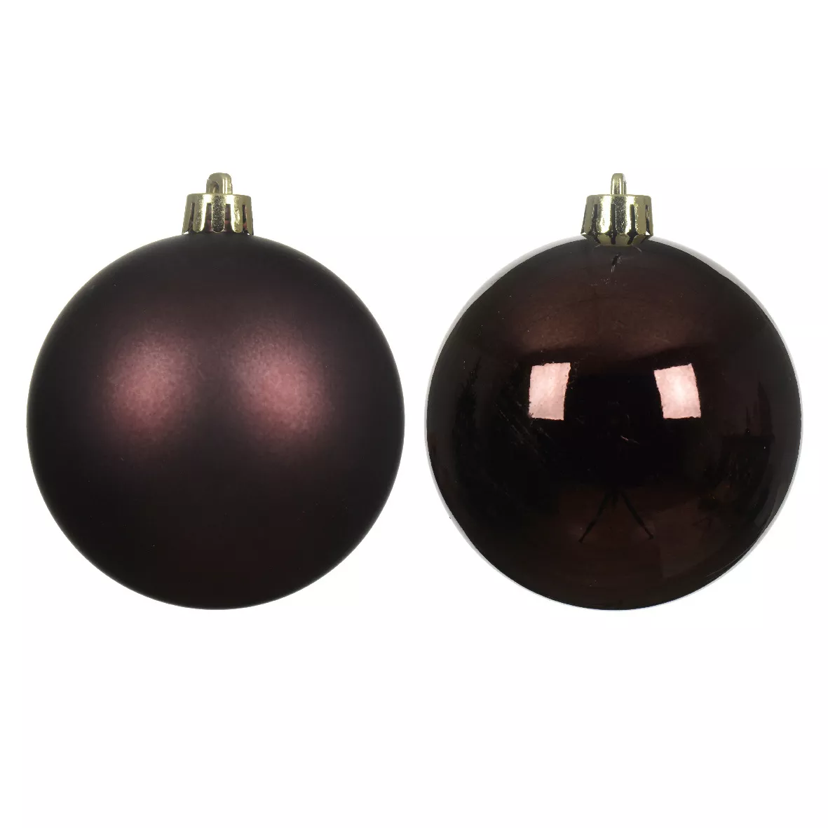 Lot de 6  Boules incassable brill- mat ALPINE dia8.00cm noir truffe