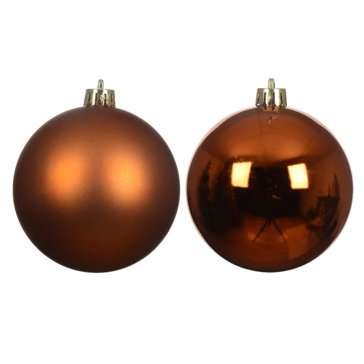 Lot de 6  Boules incassable brill- mat ALPINE dia8.00cm cidre chaud