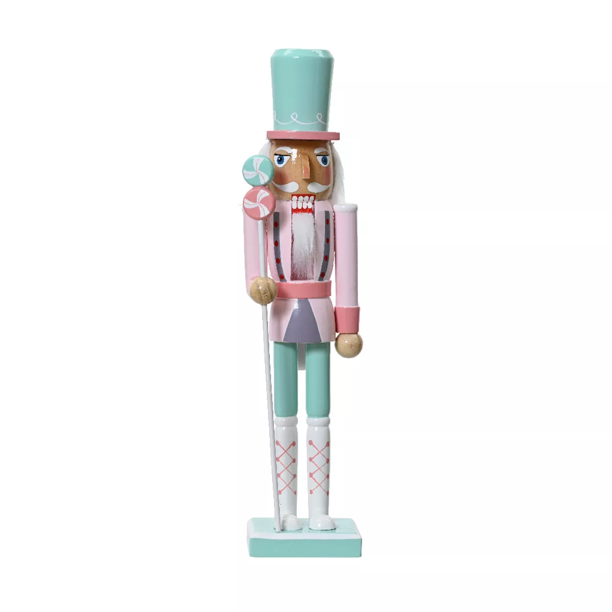 Soldatino Schiaccianoci in legno (H38 cm) Henri in Fantasia Rosa