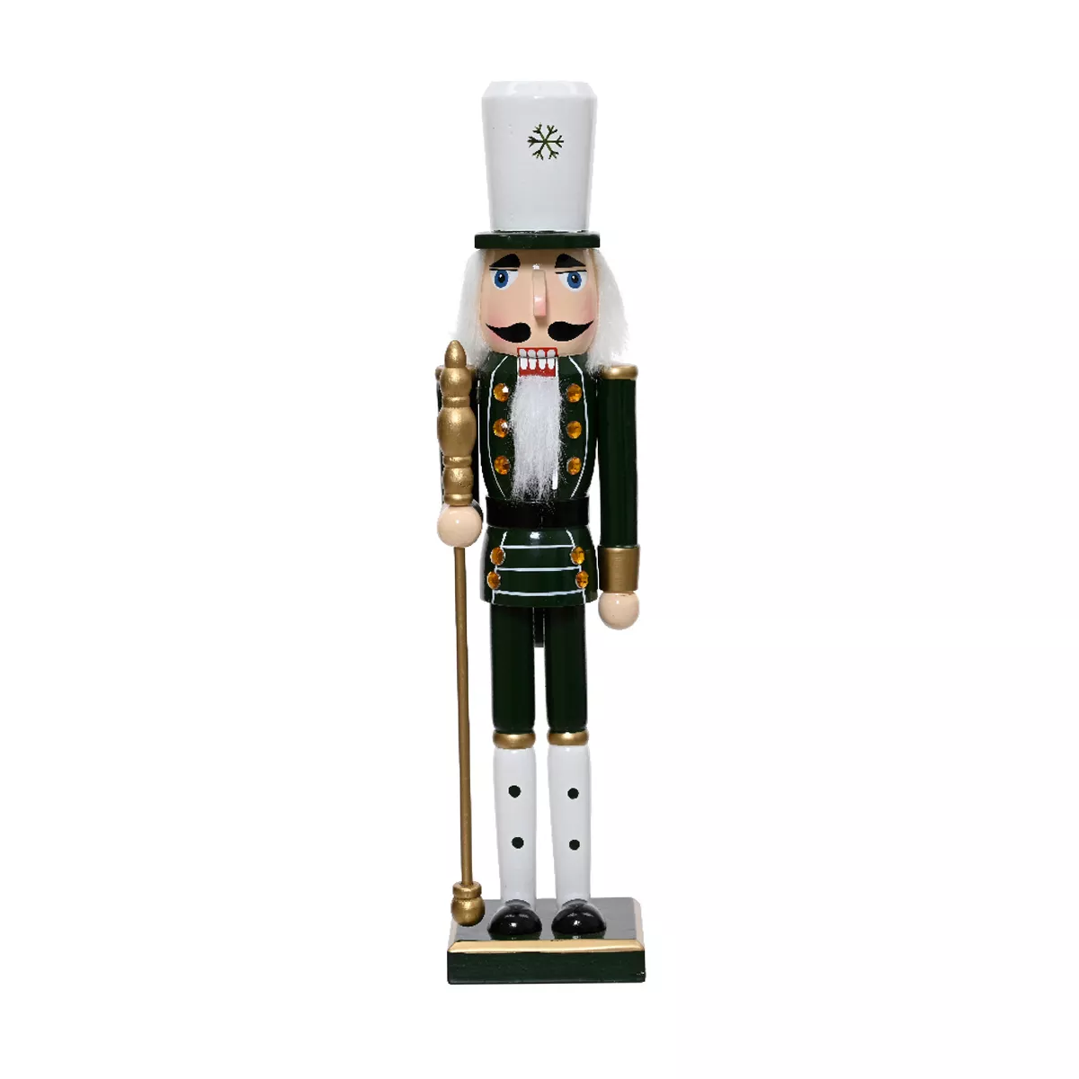 Soldado Cascanueces de madera (H76 cm) Ernest Copo de Nieve Verde Pino
