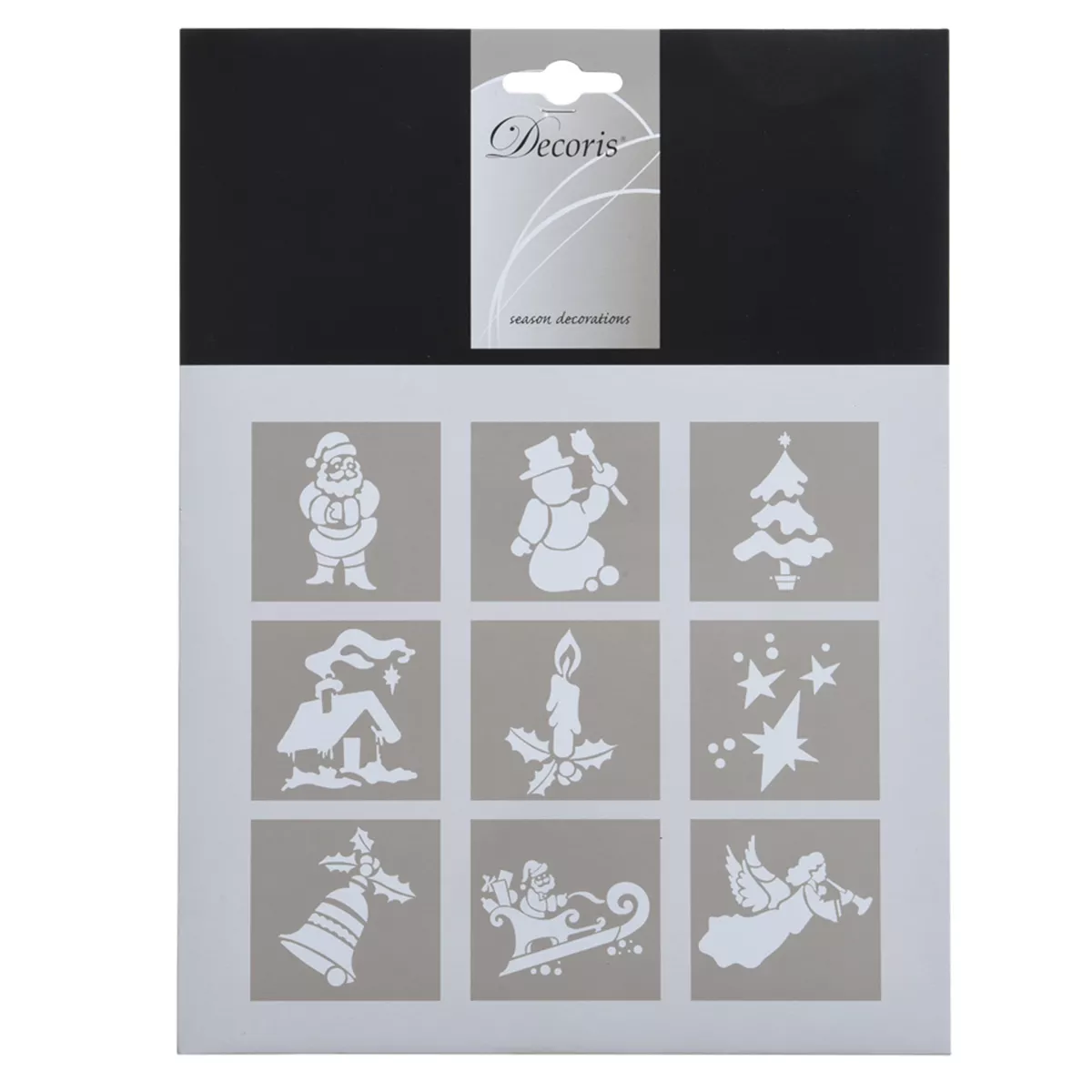 9er Set Sprühschablonen mit Weihnachtsmotiven