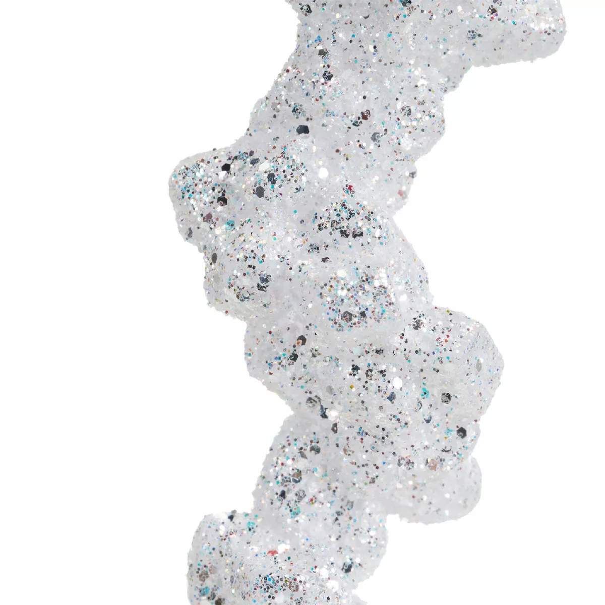 Stalactite à suspendre (H25 cm) Glace Blanc pailleté