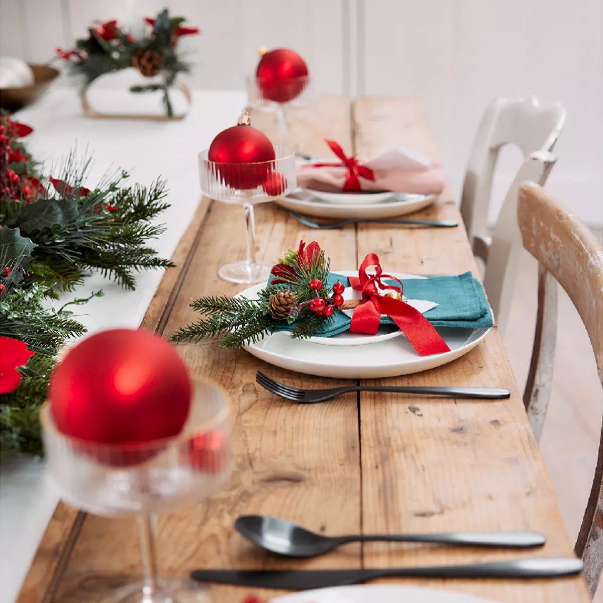 Lot de 2 branches de sapin (23 cm) Notting hill Rouge