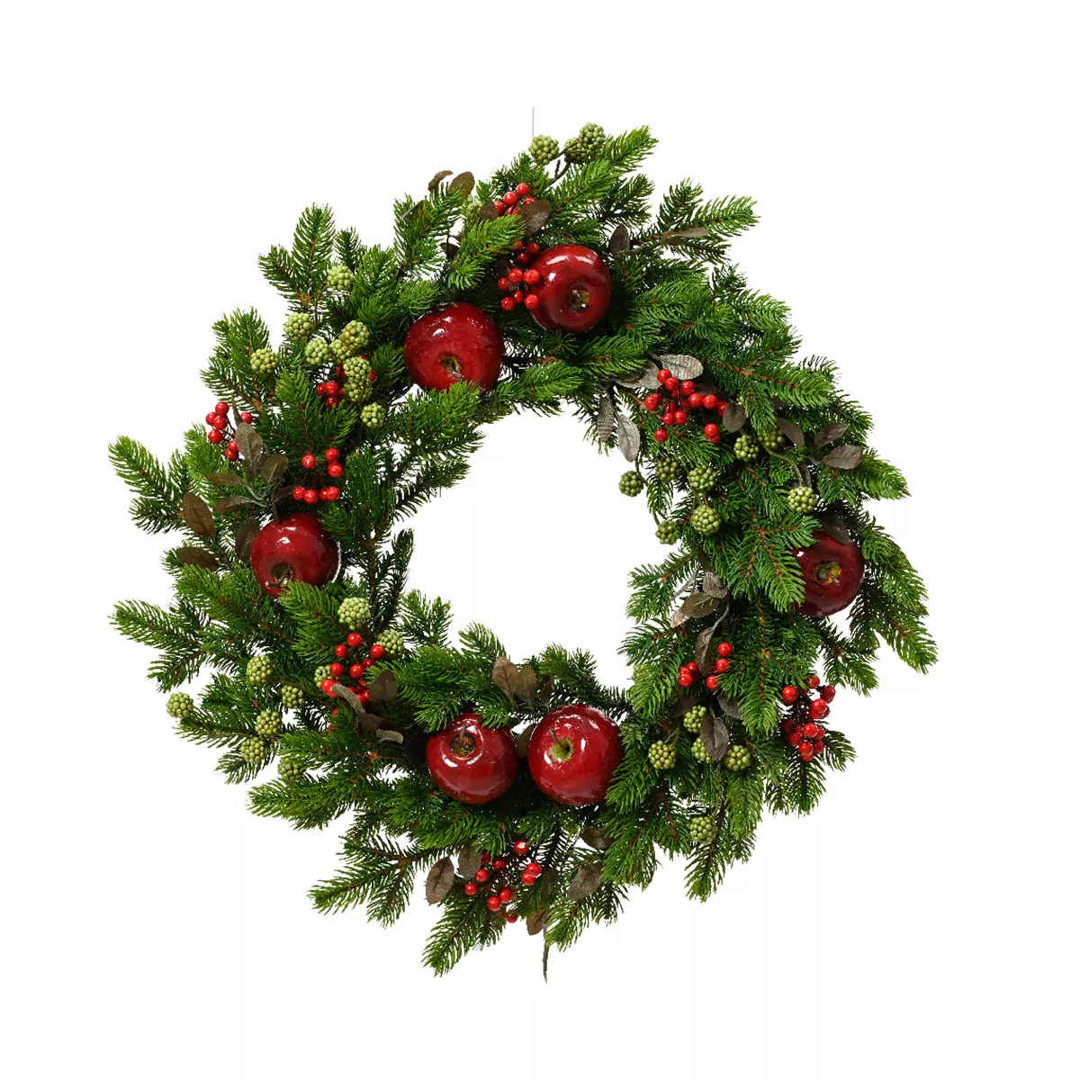 Weihnachtskranz (D40 cm) Pommes sucrées Rot