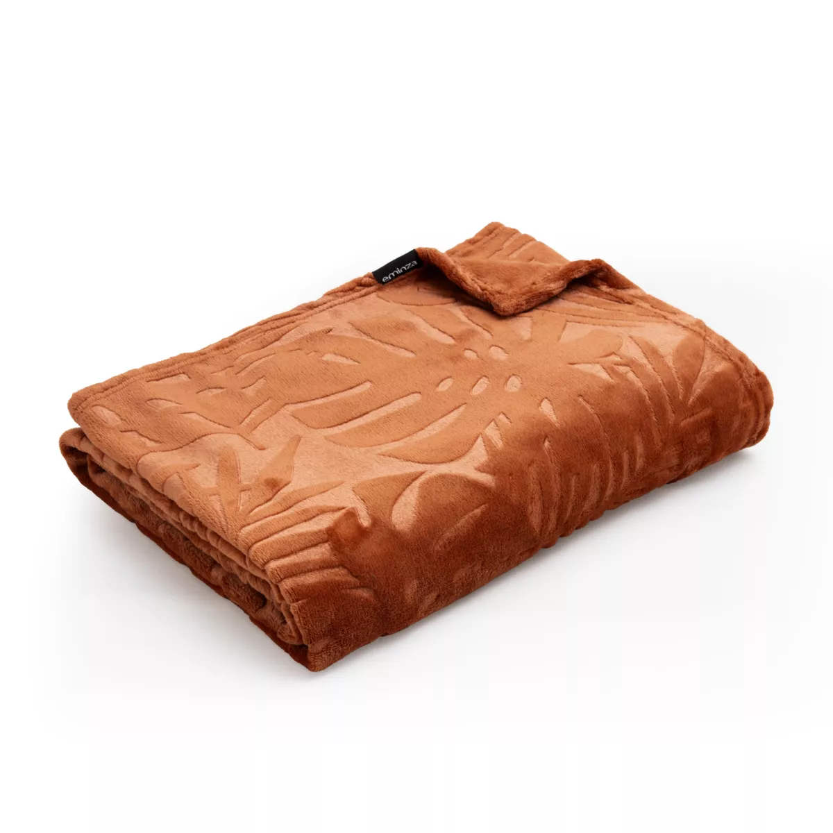 Plaid doux flanelle (125 x 150 cm) Flore Cuivre