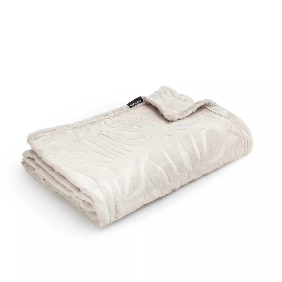 Plaid morbido in flanella (125 x 150 cm) Flore Ecru